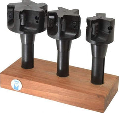 APT - 2 to 3" Cutting Diam, R8 Shank, Indexable Tridex End Mill Set - EM Carbide Toolholder, Series Tri-Dex - Apex Tool & Supply