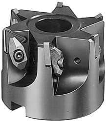APT - 6 Inserts, 4" Cut Diam, 1-1/4" Arbor Diam, 2-3/4" Max Depth of Cut, Indexable Square-Shoulder Face Mill - 0/90° Lead Angle, 2-3/4" High, TNMG 43. Insert Compatibility, Series DM - Apex Tool & Supply