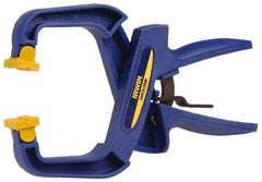 Irwin - 4" Jaw Opening Capacity, 3" Throat Depth, Spring Clamp - 75 Lb Clamping Pressure, 8" OAL - Apex Tool & Supply