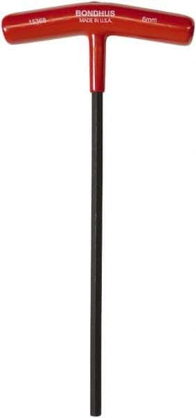 Bondhus - 6mm Hex, T-Handle Cushion Grip, Hex Key - 229mm OAL, Metric System of Measurement - Apex Tool & Supply