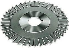 Made in USA - 4" Blade Diam x 1/4" Blade Thickness, 1-1/4" Hole, 36 Teeth, High Speed Steel Side Chip Saw - Straight Tooth, Arbor Connection, Right Hand Cut, Uncoated, with Keyway - Apex Tool & Supply