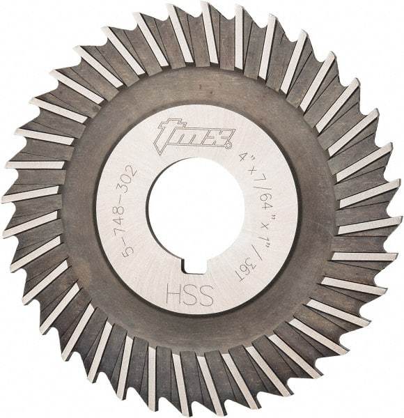 Value Collection - 4" Blade Diam x 7/64" Blade Thickness, 1" Hole, 36 Teeth, High Speed Steel Side Chip Saw - Straight Tooth, Arbor Connection, Uncoated - Apex Tool & Supply