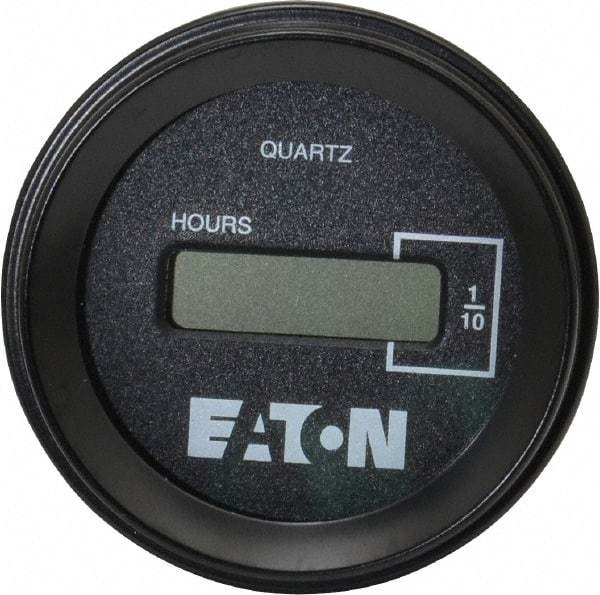 Durant - Supertwist LCD Display Hour Meter - 58.4mm High, 48DC-150DC Voltage, Solid State Hourmeter Round - Apex Tool & Supply