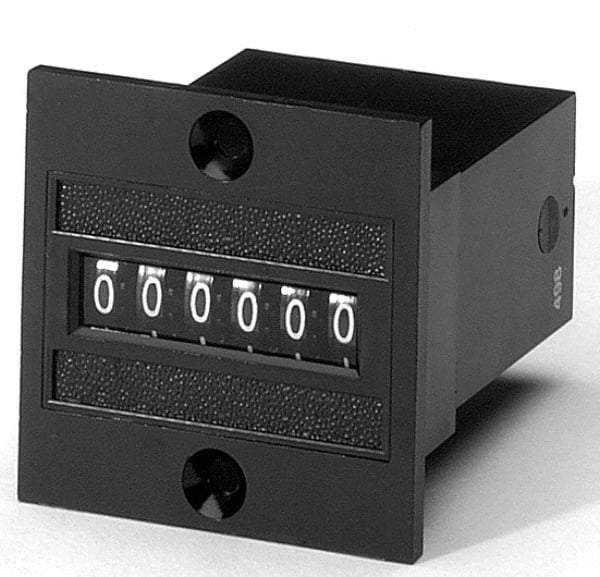 Durant - 6 Digit Wheel Display Counter - 1 Inch High, 24VDC Voltage, Miniature Electric Counters - Apex Tool & Supply