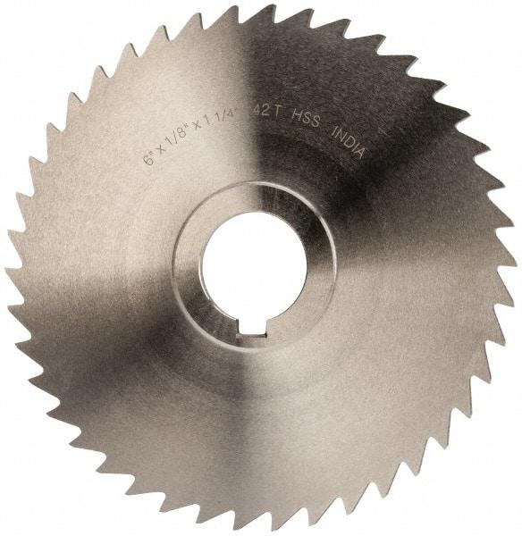 Value Collection - 6" Blade Diam x 1/8" Blade Thickness, 1-1/4" Hole, 42 Teeth, High Speed Steel Side Chip Saw - Straight Tooth, Arbor Connection, Uncoated - Apex Tool & Supply