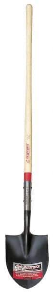 Razor-Back - 12" High x 8-3/4" Wide Round Steel Shovel - 48" Long Wood Straight Handle, Front Turned - Apex Tool & Supply