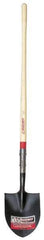 Razor-Back - 12" High x 8-3/4" Wide Round Steel Shovel - 48" Long Wood Straight Handle, Front Turned - Apex Tool & Supply