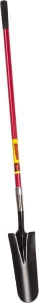 Razor-Back - 14" High x 6" Wide Tapered Steel Spade - 48" Long Fiberglass Straight Handle, Front Turned - Apex Tool & Supply