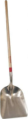 Razor-Back - 17-3/4" High x 14-1/4" Wide Square Aluminum Shovel - 48" Long Wood Straight Handle - Apex Tool & Supply