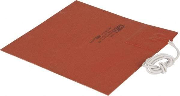 Made in USA - 6" Long x 6" Wide, Square, Silicon Rubber, Standard Heat Blanket - 120 Volt, Plain Back, Use with Metal Containers - Apex Tool & Supply
