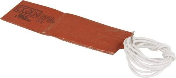 Value Collection - 3" Long x 1" Wide, Rectangular, Silicon Rubber, Standard Heat Blanket - 120 Volt, Plain Back, Use with Metal Containers - Apex Tool & Supply