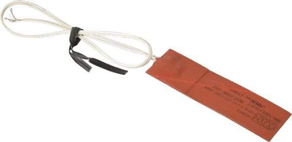 Value Collection - 3" Long x 1" Wide, Rectangular, Silicon Rubber, Standard Heat Blanket - 120 Volt, Adhesive Back, Use with Metal Containers - Apex Tool & Supply