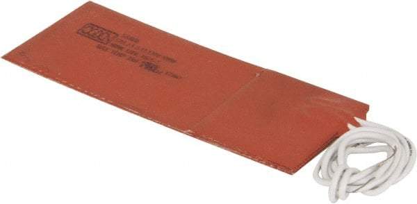 Value Collection - 5" Long x 2" Wide, Rectangular, Silicon Rubber, Standard Heat Blanket - 120 Volt, Adhesive Back, Use with Metal Containers - Apex Tool & Supply