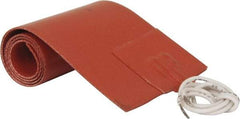 Value Collection - 18" Long x 3" Wide, Rectangular, Silicon Rubber, Standard Heat Blanket - 120 Volt, Plain Back, Use with Metal Containers - Apex Tool & Supply