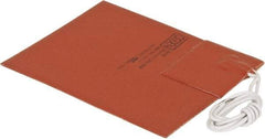 Value Collection - 5" Long x 4" Wide, Rectangular, Silicon Rubber, Standard Heat Blanket - 120 Volt, Adhesive Back, Use with Metal Containers - Apex Tool & Supply