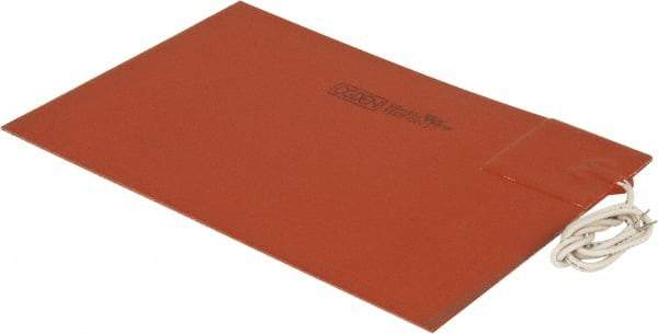 Value Collection - 9" Long x 6" Wide, Rectangular, Silicon Rubber, Standard Heat Blanket - 120 Volt, Plain Back, Use with Metal Containers - Apex Tool & Supply