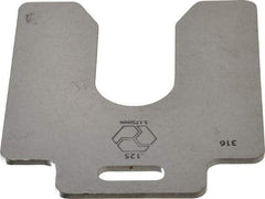 Made in USA - 5 Piece, 4 Inch Long x 4 Inch Wide x 0.125 Inch Thick, Slotted Shim Stock - Stainless Steel, 1-1/4 Inch Wide Slot - Apex Tool & Supply