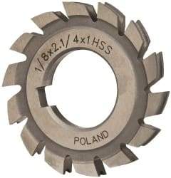 Value Collection - 1/16" Radius, 1/8" Circle Diam, 2-1/4" Cutter Diam, Arbor Connection, Concave Radius Cutter - High Speed Steel, Uncoated, 14 Teeth - Apex Tool & Supply