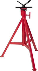 Value Collection - 1/4" to 12" Pipe Capacity, Adjustable Pipe Stand with Vee Head - 27" to 47" High, 2,500 Lb Capacity - Apex Tool & Supply
