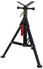 Value Collection - 1/4" to 12" Pipe Capacity, Portable Folding Vee-Head Stand - 27" to 41" High, 2,000 Lb Capacity - Apex Tool & Supply