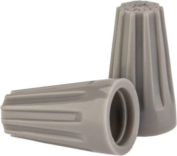 Ideal - 2, 22 to 2, 16 AWG, 300 Volt, Flame Retardant, Standard Twist on Wire Connector - Gray, 221°F - Apex Tool & Supply