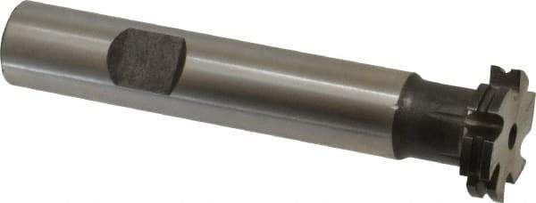 Made in USA - 1/32" Radius, 1/16" Circle Diam, 3/4" Diam x 0.165" Wide Cut, High Speed Steel Concave Radius Cutter - 3" OAL, 1/2" Shank Diam, Shank Connection, Uncoated, Form Relieved, 6 Teeth, Weldon Flat - Apex Tool & Supply