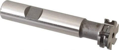 Made in USA - 1/16" Radius, 1/8" Circle Diam, 3/4" Diam x 0.26" Wide Cut, High Speed Steel Concave Radius Cutter - 3" OAL, 1/2" Shank Diam, Shank Connection, Uncoated, Form Relieved, 6 Teeth, Weldon Flat - Apex Tool & Supply