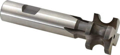 Made in USA - 1/4" Radius, 1/2" Circle Diam, 1-1/4" Diam x 0.822" Wide Cut, High Speed Steel Concave Radius Cutter - 4" OAL, 3/4" Shank Diam, Shank Connection, Uncoated, Form Relieved, 4 Teeth, Weldon Flat - Apex Tool & Supply