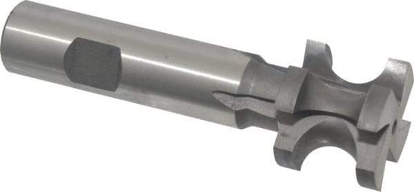 Made in USA - 5/16" Radius, 5/8" Circle Diam, 1-1/4" Diam x 1.01" Wide Cut, High Speed Steel Concave Radius Cutter - 4" OAL, 3/4" Shank Diam, Shank Connection, Uncoated, Form Relieved, 4 Teeth, Weldon Flat - Apex Tool & Supply