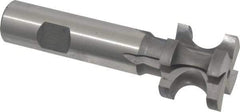 Made in USA - 5/16" Radius, 5/8" Circle Diam, 1-1/4" Diam x 1.01" Wide Cut, High Speed Steel Concave Radius Cutter - 4" OAL, 3/4" Shank Diam, Shank Connection, Uncoated, Form Relieved, 4 Teeth, Weldon Flat - Apex Tool & Supply