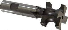 Made in USA - 3/8" Radius, 3/4" Circle Diam, 1-1/2" Diam x 1.197" Wide Cut, High Speed Steel Concave Radius Cutter - 4" OAL, 3/4" Shank Diam, Shank Connection, Uncoated, Form Relieved, 4 Teeth, Weldon Flat - Apex Tool & Supply