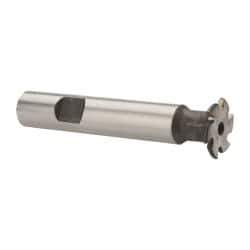 Made in USA - 1/32" Radius, 1/16" Circle Diam, 3/4" Cutter Diam, Shank Connection, Convex Radius Cutter - 1/2" Shank Diam, 3" OAL, High Speed Steel, Uncoated, Form Relieved, 6 Teeth, Weldon Flat - Apex Tool & Supply