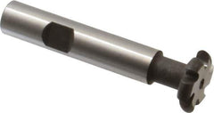 Made in USA - 3/32" Radius, 3/16" Circle Diam, 7/8" Cutter Diam, Shank Connection, Convex Radius Cutter - 1/2" Shank Diam, 3" OAL, High Speed Steel, Uncoated, Form Relieved, 6 Teeth, Weldon Flat - Apex Tool & Supply