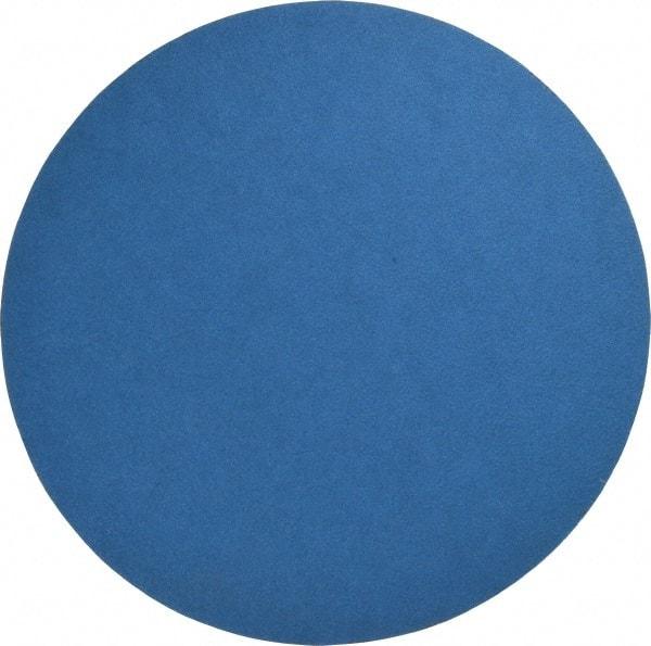 Norton - 10" Diam, 60 Grit Zirconia Alumina Adhesive PSA Disc - Coarse Grade, Blue, Y Weighted Backing, Flexible - Apex Tool & Supply