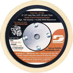 Dynabrade - 5" Diam Disc Backing Nonvacuum Replacement Pad - Soft Density, 13,000 RPM - Apex Tool & Supply