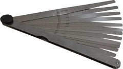 Starrett - 13 Piece, 0.03 to 0.5mm Tapered Feeler Gage Set - 152mm Long x 7 to 12.7mm Wide (Tapered), Tempered Steel - Apex Tool & Supply