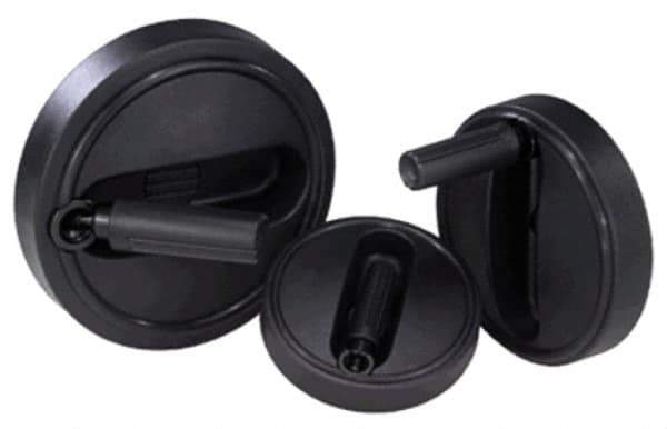 KIPP - 3.9" Diam, Thermoplastic Handwheel with Handle - 1.1" Hub Diam - Apex Tool & Supply