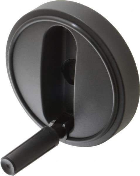 KIPP - 6.3" Diam, Thermoplastic Handwheel with Handle - 1.8" Hub Diam - Apex Tool & Supply