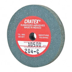 Cratex - 2" Diam x 1/4" Hole x 1/4" Thick, Surface Grinding Wheel - Silicon Carbide, Coarse Grade, 10,500 Max RPM, Rubber Bond, No Recess - Apex Tool & Supply