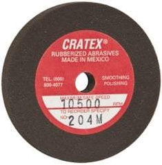 Cratex - 2" Diam x 1/4" Hole x 1/4" Thick, Surface Grinding Wheel - Silicon Carbide, Medium Grade, 10,500 Max RPM, Rubber Bond, No Recess - Apex Tool & Supply