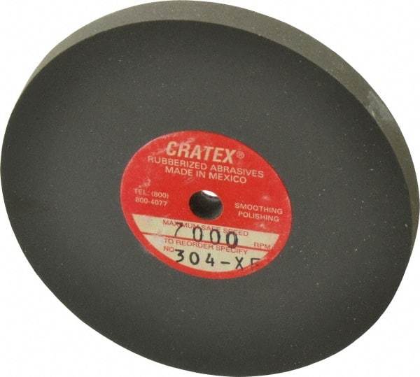 Cratex - 3" Diam x 1/4" Hole x 1/4" Thick, Surface Grinding Wheel - Silicon Carbide, Extra Fine Grade, 7,000 Max RPM, Rubber Bond, No Recess - Apex Tool & Supply
