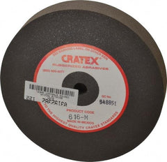 Cratex - 6" Diam x 1/2" Hole x 1" Thick, Surface Grinding Wheel - Silicon Carbide, Medium Grade, 3,600 Max RPM, Rubber Bond, No Recess - Apex Tool & Supply