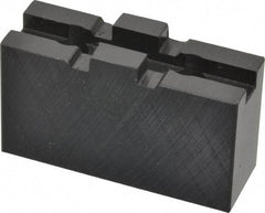 Bison - 5" Chuck Capacity, Tongue & Groove Attachment, Square Soft Lathe Chuck Jaw - 1 Jaw, Steel, 1-1/4" Btw Mount Hole Ctrs, 2-1/2" Long x 7/8" Wide x 1.52" High, 5/16" Groove - Apex Tool & Supply