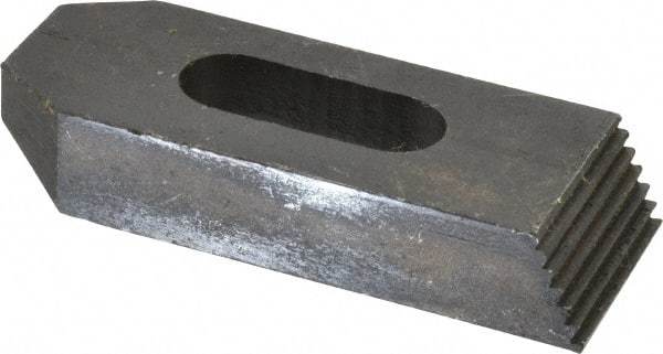 Value Collection - 5/8" Stud, Heat Treated Steel, Plain Strap Clamp - 1.772" Travel, 4" OAL x 1-1/2" Wide x 3/4" High, Black Oxide Finish, Tapered Nose - Apex Tool & Supply