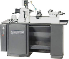 Vectrax - 9" Swing, 36" Between Centers, 220 Volt, Triple Phase Turret Lathe - 1 hp, 4,000 Max RPM, 2-3/16" Bore Diam, 35" Deep x 68" High x 74" Long - Apex Tool & Supply
