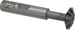 Interstate - 3/4° 3/4" Cut Diam, 3/16" Cut Width, 3/8" Shank, High Speed Steel Double-Angle Cutter - Apex Tool & Supply