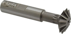 Interstate - 1° 1" Cut Diam, 5/16" Cut Width, 1/2" Shank, High Speed Steel Double-Angle Cutter - Apex Tool & Supply