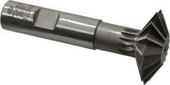 Interstate - 1-1/2° 1-1/2" Cut Diam, 1/2" Cut Width, 5/8" Shank, High Speed Steel Double-Angle Cutter - Apex Tool & Supply