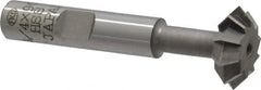 Interstate - 3/4° 3/4" Cut Diam, 1/4" Cut Width, 3/8" Shank, High Speed Steel Double-Angle Cutter - Apex Tool & Supply