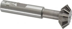 Interstate - 1° 1" Cut Diam, 3/8" Cut Width, 1/2" Shank, High Speed Steel Double-Angle Cutter - Apex Tool & Supply